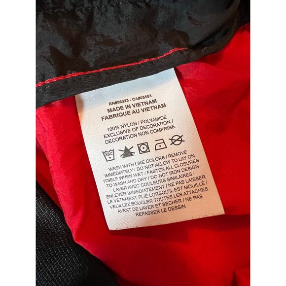 Nike Core Amplify Windrunner Nylon Windbreaker Black Red neon youth size medium - Picture 4 of 4